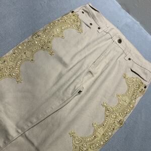 Y2k 2000s Embroidered Beyond Baggy Dojo Jeans 10 31x30 Flare Bootcut Flare Loose